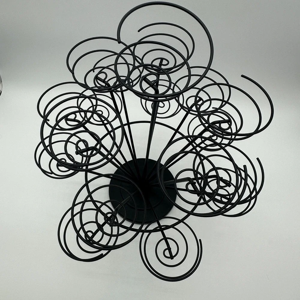 Black Metal 18 Count Cupcake Stand Spiral Tiered Dessert Tree Display Holder
